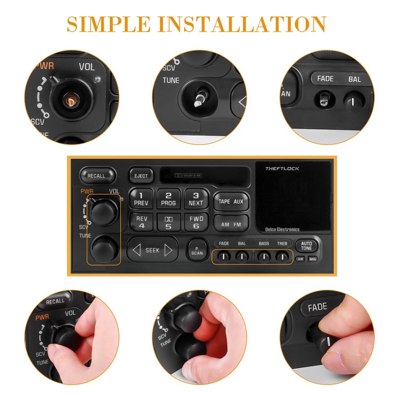 RDBS Radio Accessories 6 PCS Stereo Radio Volume Control Knobs Kit OEM Replacement for GMC Cadillac Chevrolet - Image 5